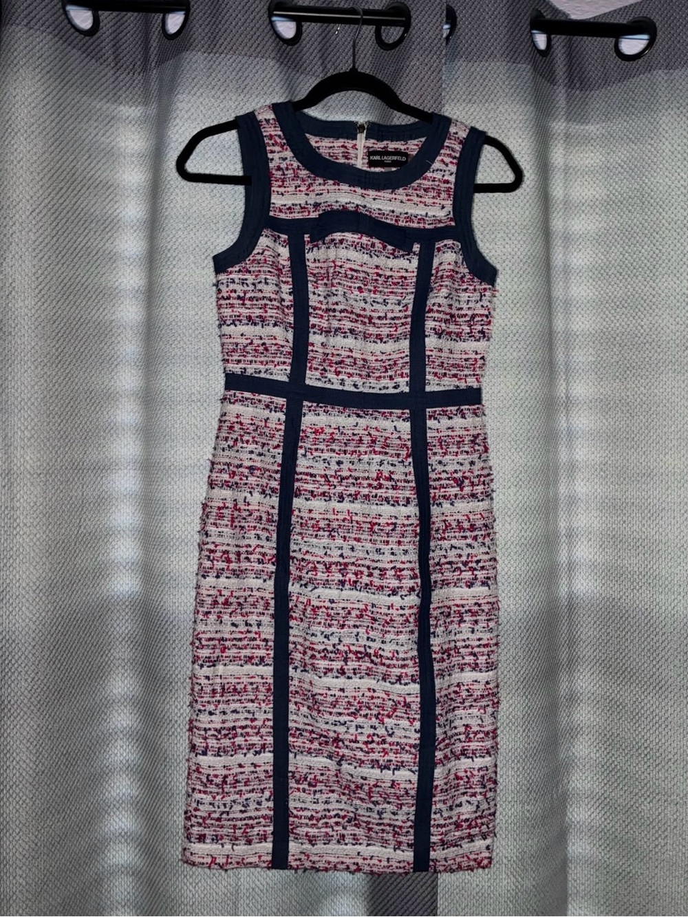 Karl Lagerfeld Pink, White, & Blue Tweed Dress